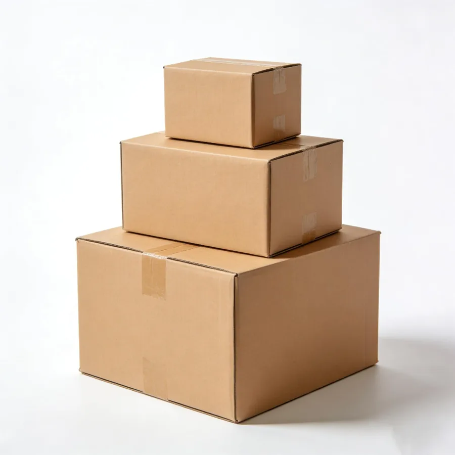 Caixas de papelão empilhadas